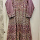ELN lilac colour embroidered dress with embroidered dupatta in sizes (L to 5XL)