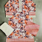 MB Tiger orange and white colour floral print with embroidery