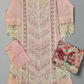 CRM Rose pink colour laser cut chikan embroidery in thread and sequins shalwar kameez in cotton fabric