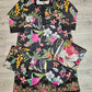 MB Black and pink colour floral print with embroidery cotton fabric