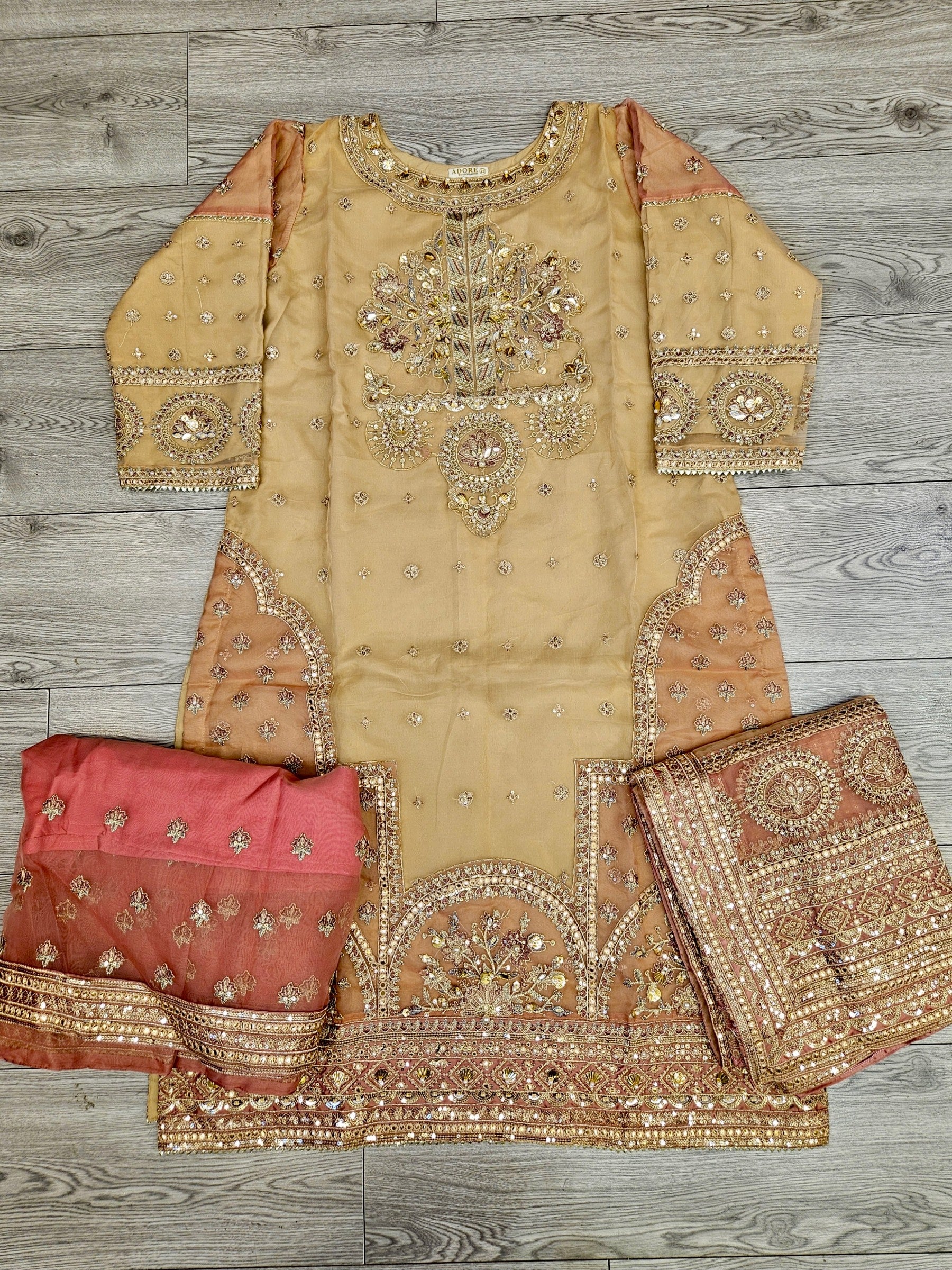 MNR Aarzoo amber and tangerine orange colour