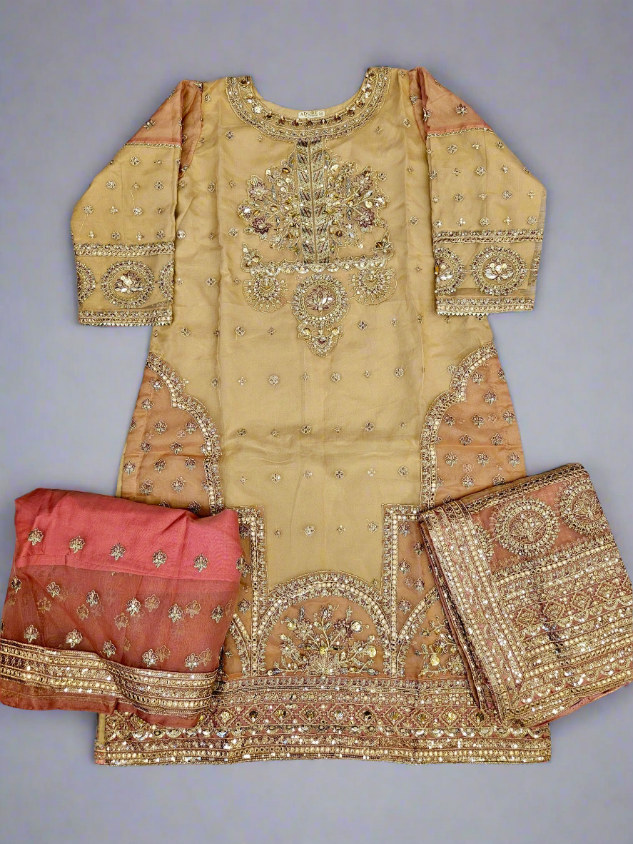 MNR Aarzoo amber and tangerine orange colour