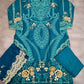 MB teal blue and silver colour laser cut thread and sequin