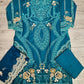 MB teal blue and silver colour laser cut thread and sequin