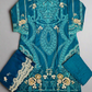 MB teal blue and silver colour laser cut thread and sequin