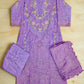 QMR lilac and green colour laser cut thread and sequin