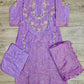 QMR lilac and green colour laser cut thread and sequin
