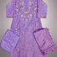 QMR lilac and green colour laser cut thread and sequin