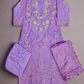 QMR lilac and green colour laser cut thread and sequin