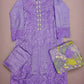 CRM lilac and volt green colour laser cut thread and sequin