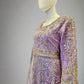 HSY Lavender Purple Pearl & Stone Hand‑Embellished Maxi Dress