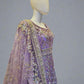 HSY Lavender Purple Pearl & Stone Hand‑Embellished Maxi Dress