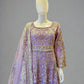 HSY Lavender Purple Pearl & Stone Hand‑Embellished Maxi Dress