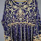 AD Navy Blue & Gold Thread‑Embroidered Long Dress 2 Piece