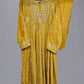 AD Honey Yellow & Silver Hand‑Embellished Thread‑Embroidered Long Dress 2‑Piece
