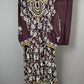 AD Coffee Brown & Silver Hand‑Embellished Thread‑Embroidered Long Dress 2 Piece