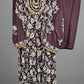 AD Coffee Brown & Silver Hand‑Embellished Thread‑Embroidered Long Dress 2 Piece