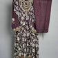 AD Coffee Brown & Silver Hand‑Embellished Thread‑Embroidered Long Dress 2 Piece