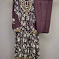 AD Coffee Brown & Silver Hand‑Embellished Thread‑Embroidered Long Dress 2 Piece