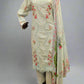 QMR ice blue and red pink colour laser cut embroidery cotton shalwar kameez