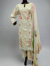 QMR ice blue and red pink colour laser cut embroidery cotton shalwar kameez