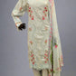 QMR ice blue and red pink colour laser cut embroidery cotton shalwar kameez