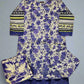 MB white and French violet colour floral print cotton shalwar kameez