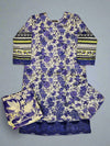 MB white and French violet colour floral print cotton shalwar kameez