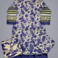 MB white and French violet colour floral print cotton shalwar kameez