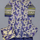 MB white and French violet colour floral print cotton shalwar kameez