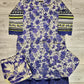 MB white and French violet colour floral print cotton shalwar kameez