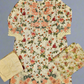 MB white and peach colour floral print cotton shalwar kameez
