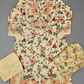 MB white and peach colour floral print cotton shalwar kameez