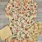 MB white and peach colour floral print cotton shalwar kameez