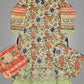 ELF white and candy apple red colour floral print cotton shalwar kameez