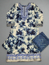 ZCH lapis blue colour floral print cotton shalwar kameez