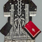 Zaha black and white colour cotton embroidered shalwar kameez