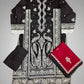 Zaha black and white colour cotton embroidered shalwar kameez