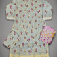 IZK swedish blue colour floral print cotton shalwar kameez