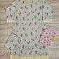 IZK swedish blue colour floral print cotton shalwar kameez