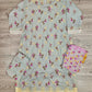 IZK swedish blue colour floral print cotton shalwar kameez