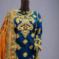 MNR navy blue colour hand embellished organza sharara suit