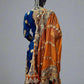 MNR navy blue colour hand embellished organza sharara suit