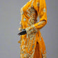 MNR pumpkin orange colour hand embellished organza sharara suit