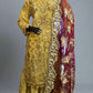 ZC mustard and wine red colour hand embellished chiffon sharara suit