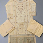 Pale peach and purple floral embroidery cotton fabric shalwar kameez
