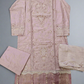 Lilac purple and silver floral embroidery fabric shalwar kameez