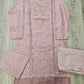 Lilac purple and silver floral embroidery fabric shalwar kameez