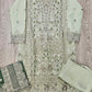 IZK moss green hand embroidered organza palazzo suit