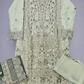 IZK moss green hand embroidered organza palazzo suit